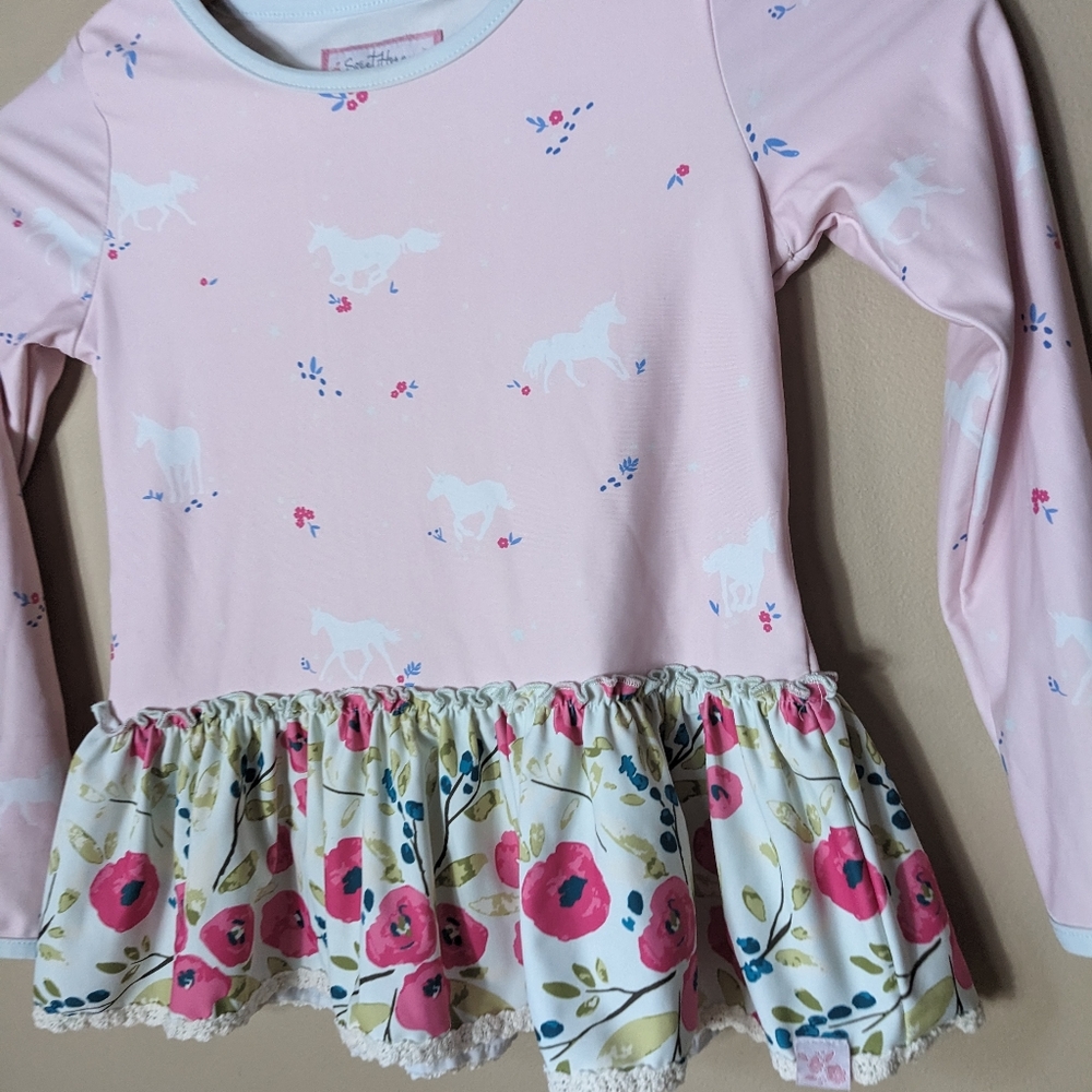 Sweet Honey long sleeved unicorn rash guard size 10 - Picture 2 of 6